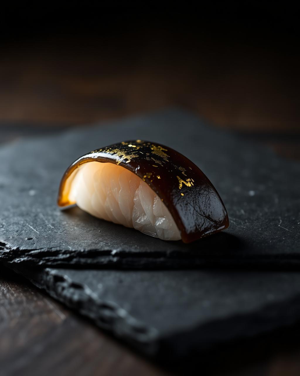 Otoro nigiri with gold leaf